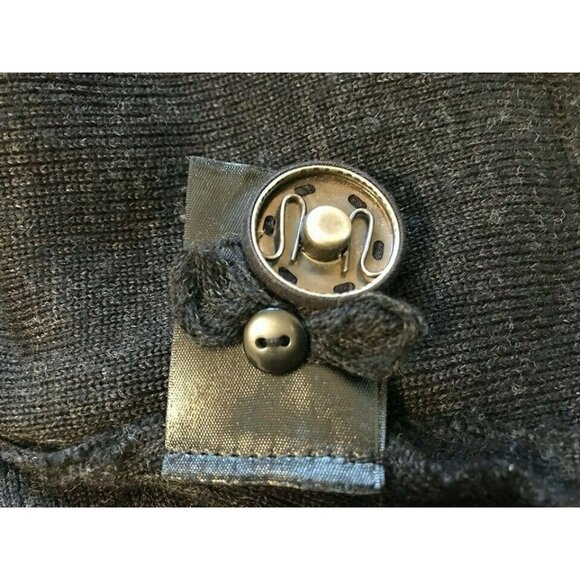 ANTHROPOLOGIE MOTH Swing Coat Sweater Womens Size Small Dark Gray Faux Pockets - Picture 9 of 9